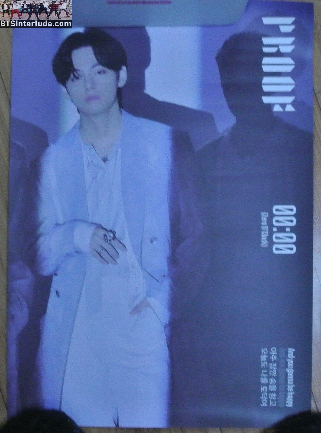 BTS POSTER OFFICIAL V KIM TAEHYUNG 김태형 ZERO O'CLOCK LYRICS PROOF EXHIBITION SEOUL HYBE INSIGHT MUSEUM NEW