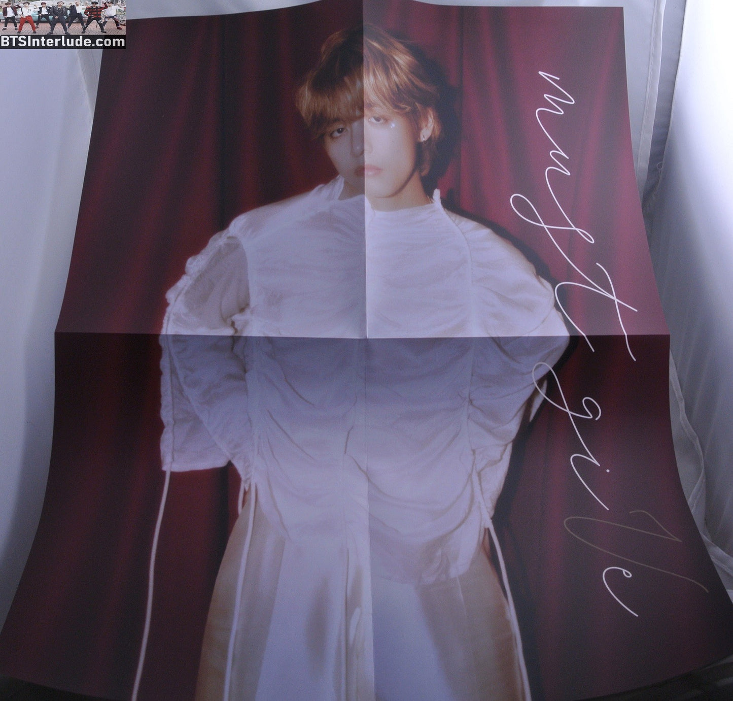 BTS POSTER FOLDED V KIM TAEHYUNG 김태형 WHITE ANGEL OUTFIT VICON DICON VER D VOL 16 NEW NOVEMBER 2023 OFFICIAL MERCHANDISE