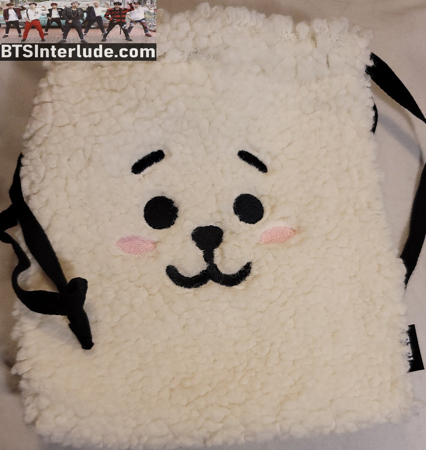 BTS PURSE BT21 RJ JIN KIM SEOKJIN 김석진 WHITE ALPACA BAG PURSE POUCH FURRY NEW