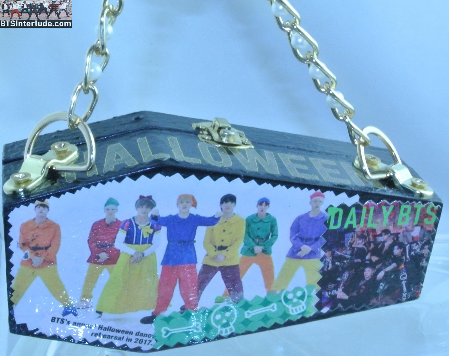BTS PURSE CIGAR BOX GROUP COFFIN HALLOWEEN TINY PEARLS JUNGKOOK V JIMIN RM J-HOPE SUGA JIN