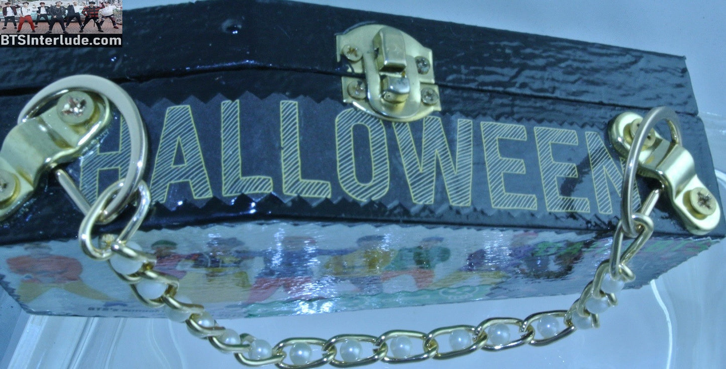 BTS PURSE CIGAR BOX GROUP COFFIN HALLOWEEN TINY PEARLS JUNGKOOK V JIMIN RM J-HOPE SUGA JIN
