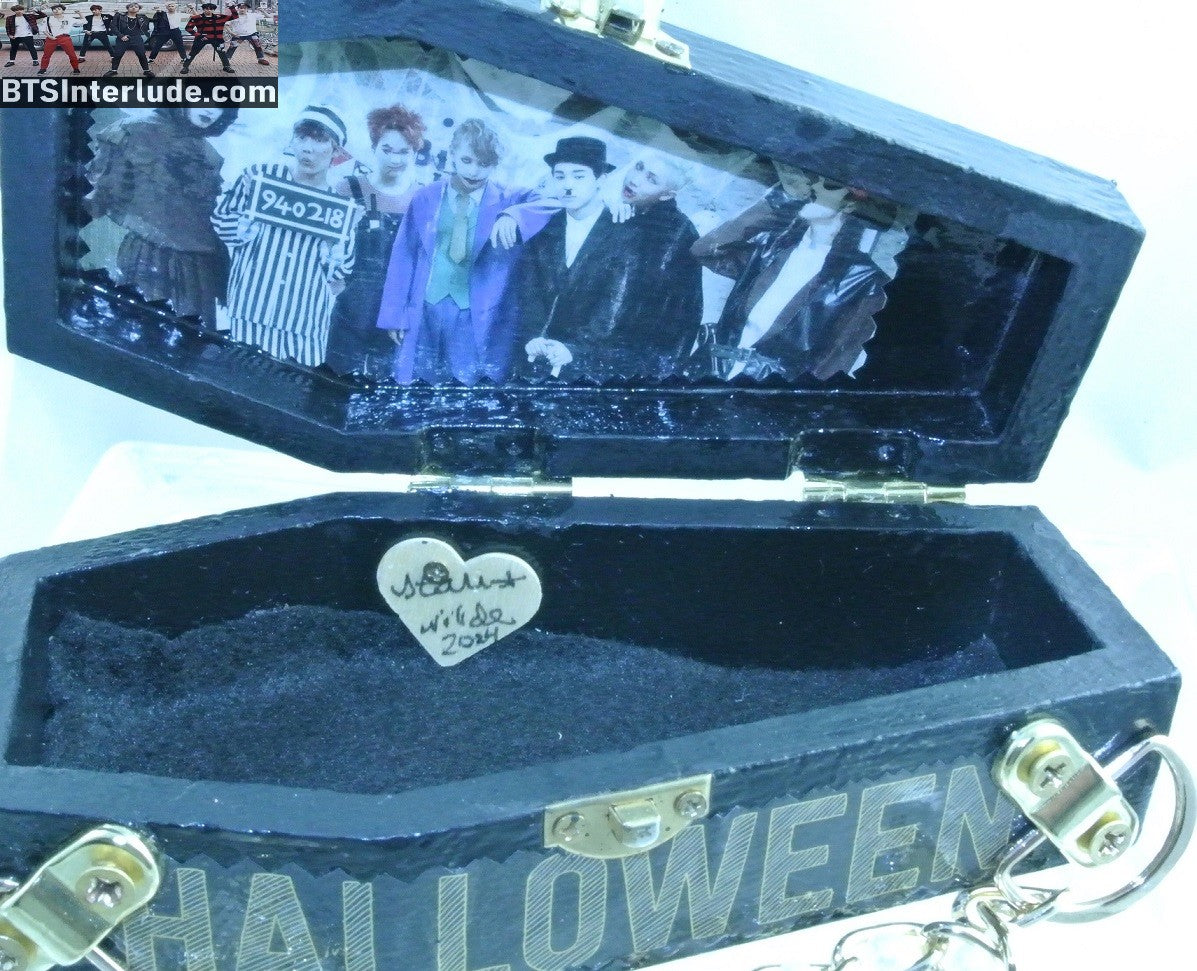 BTS PURSE CIGAR BOX GROUP COFFIN HALLOWEEN TINY PEARLS JUNGKOOK V JIMIN RM J-HOPE SUGA JIN