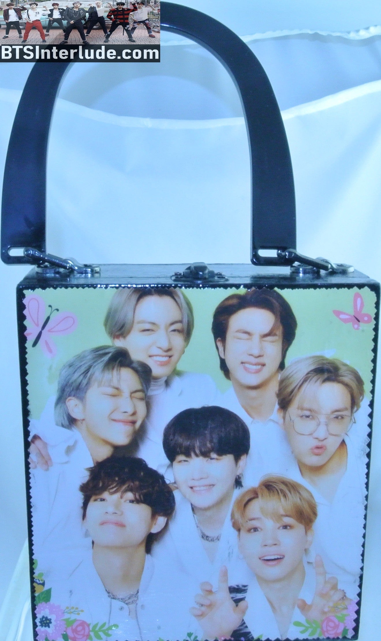 BTS PURSE CIGAR BOX GROUP BUTTERFLIES BLUE COVER JUNGKOOK V JIMIN RM J-HOPE SUGA JIN