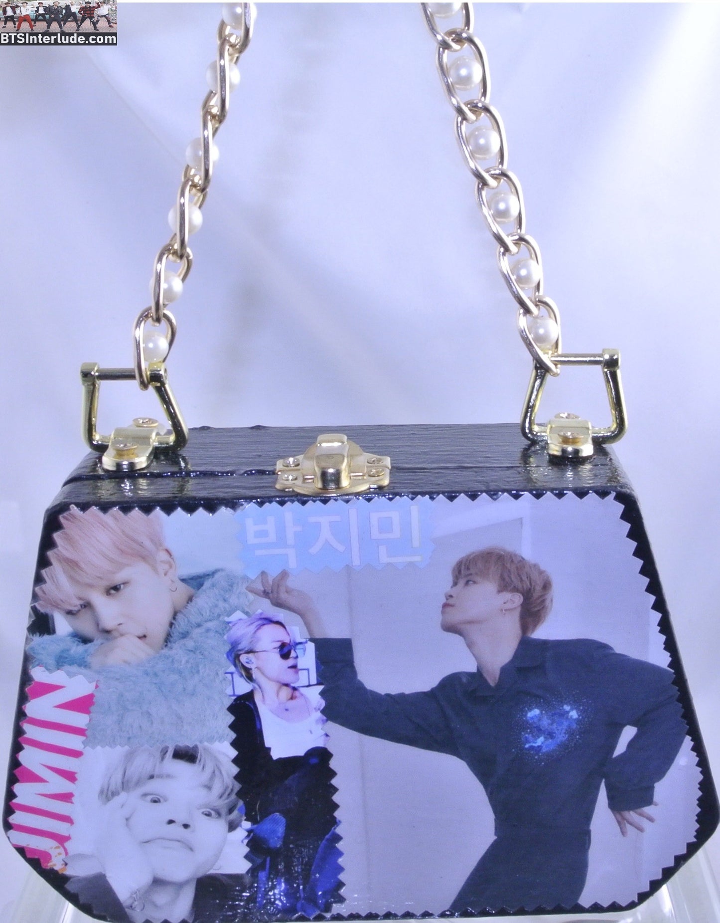 BTS PURSE CIGAR BOX PARK JIMIN 박지민 FAKE LOVE ROLLING STONE SERENDIPITY GOLD PEARL CHAIN