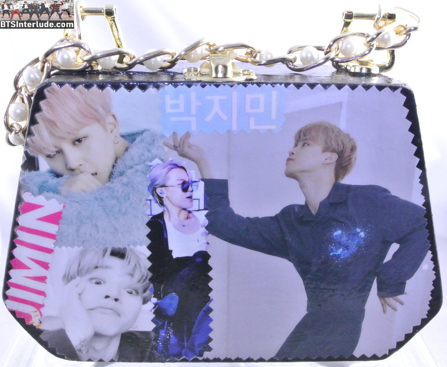 BTS PURSE CIGAR BOX PARK JIMIN 박지민 FAKE LOVE ROLLING STONE SERENDIPITY GOLD PEARL CHAIN