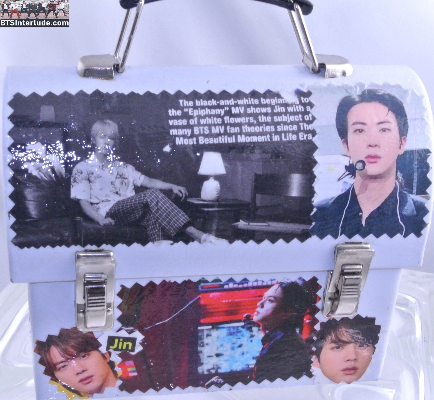 BTS PURSE METAL JIN KIM SEOKJIN 김석진 WHITE BOX BAG TOTE LUNCHBOX EPIPHANY ASTRONAUT THEME