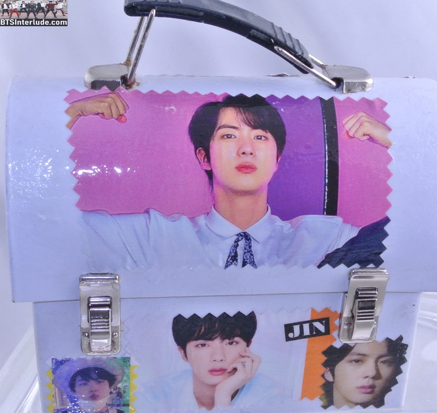 BTS PURSE METAL JIN KIM SEOKJIN 김석진 WHITE BOX LUNCHBOX PINK FRONT FESTA