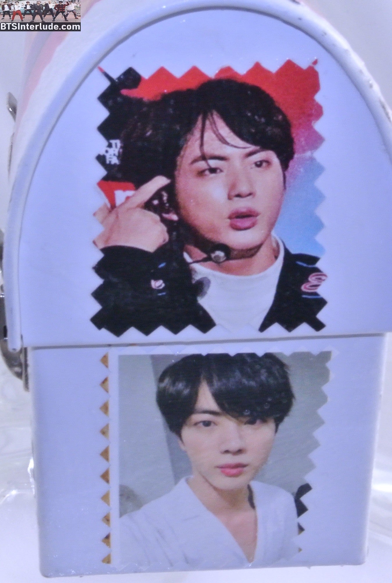 BTS PURSE METAL JIN KIM SEOKJIN 김석진 WHITE BOX LUNCHBOX PINK FRONT FESTA