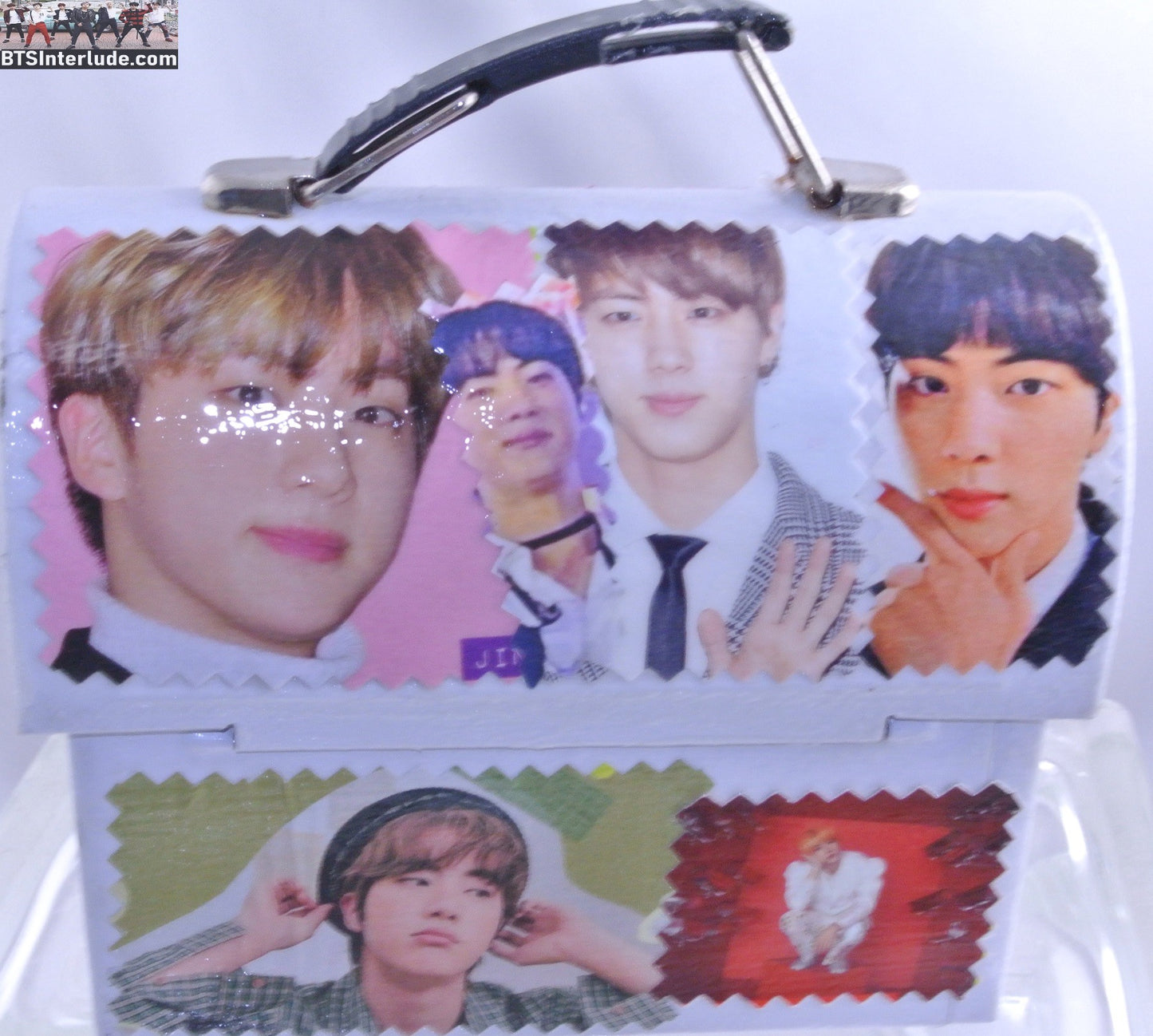 BTS PURSE METAL JIN KIM SEOKJIN 김석진 WHITE BOX LUNCHBOX PINK FRONT FESTA