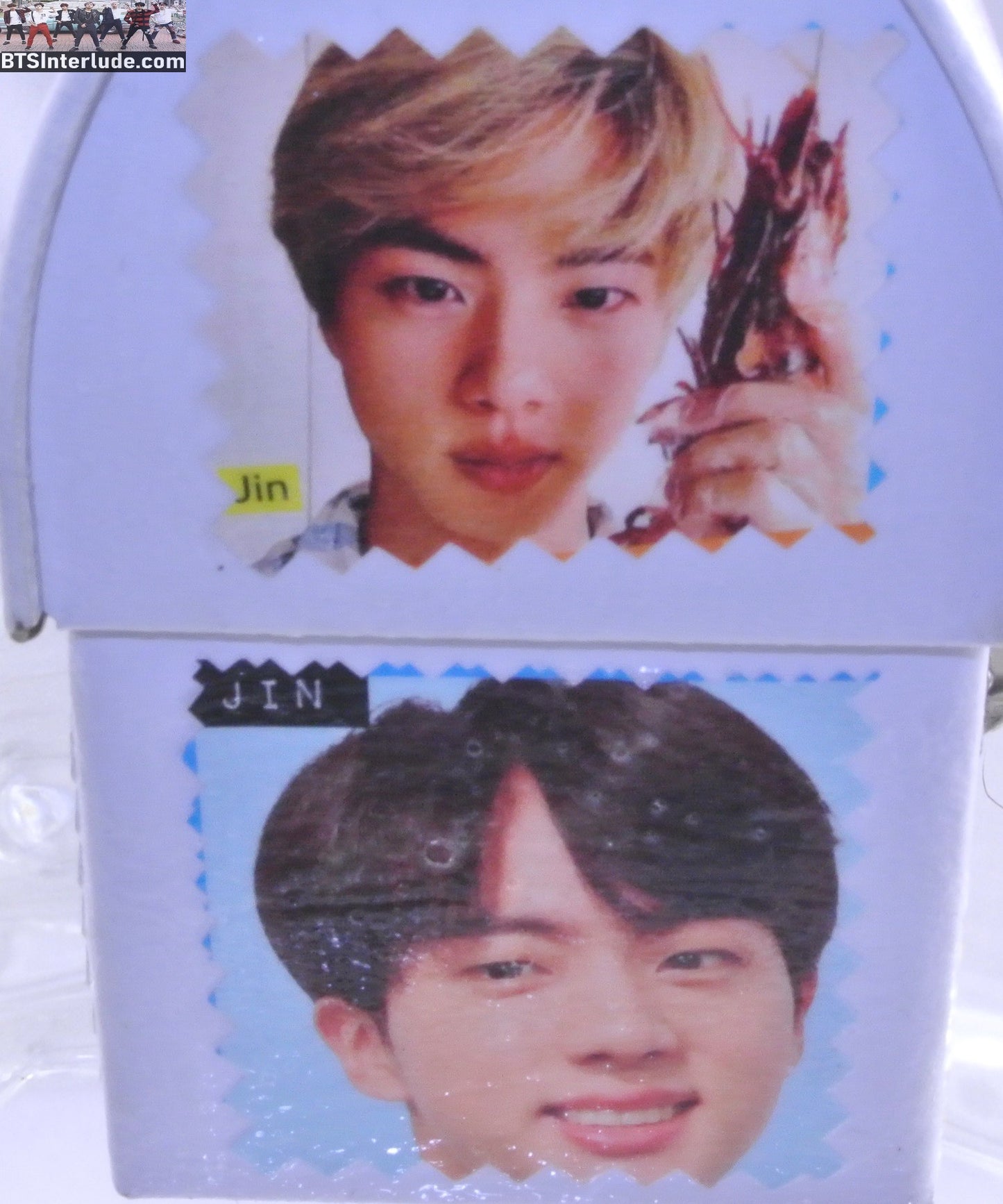 BTS PURSE METAL JIN KIM SEOKJIN 김석진 WHITE BOX LUNCHBOX PINK FRONT FESTA