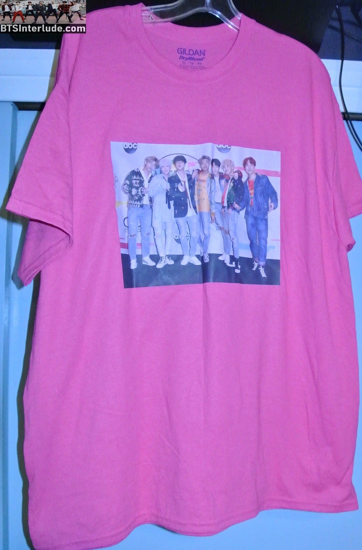 BTS SHIRT PINK XL EXTRA LARGE 2XL GROUP 2017 BILLBOARD MUSIC SHOW JUNGKOOK V JIMIN RM J-HOPE SUGA JIN