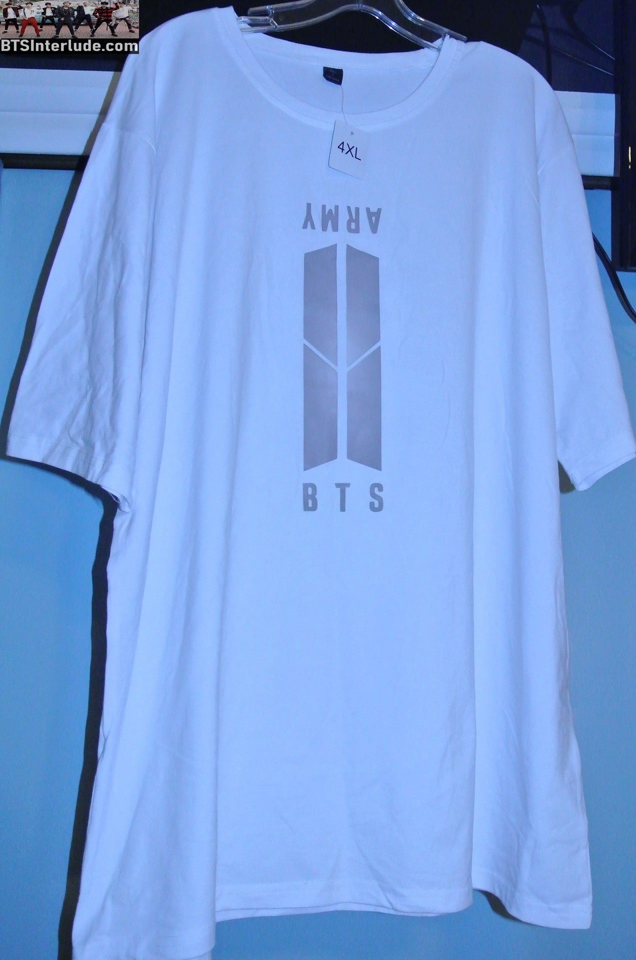 BTS SHIRT JIN KIM SEOKJIN 김석진 WHITE 4XL EXTRA LARGE ARMY BTS DOORS FRONT JIN 92 ON BACK