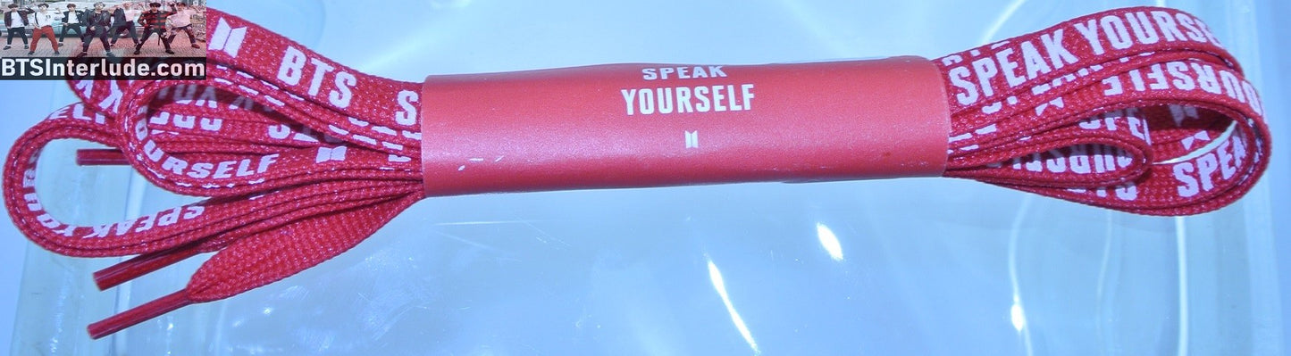 BTS SHOELACES RED SPEAK YOURSELF LOVE YOURSELF TOUR OFFICIAL *NEW* JUNGKOOK V JIMIN RM J-HOPE SUGA JIN