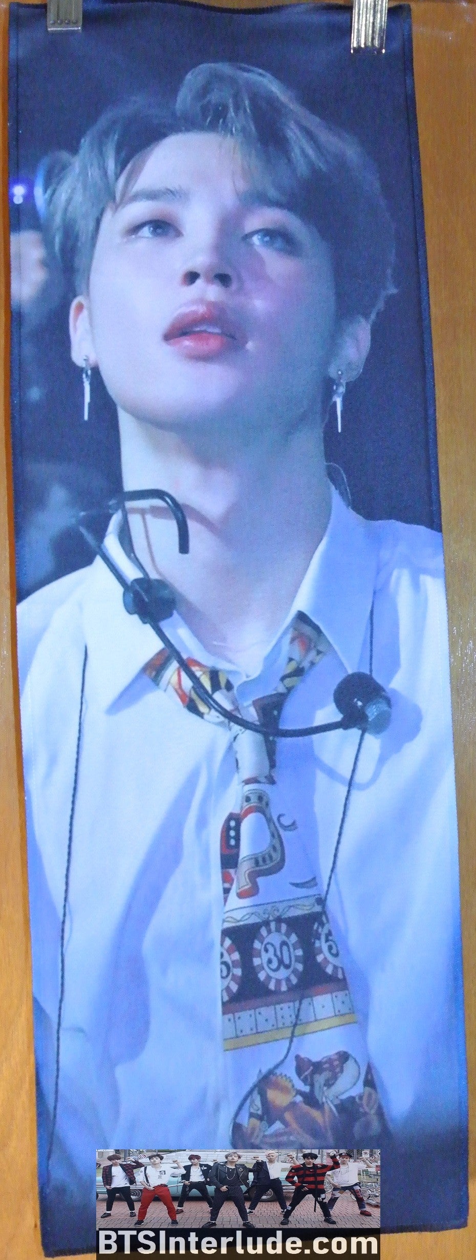 BTS SLOGAN FABRIC PARK JIMIIN 박지민 WHITE SHIRT TIE OCTOBER MIRACLE FANSITE BANNER 2 SIDED LIMITED EDITION