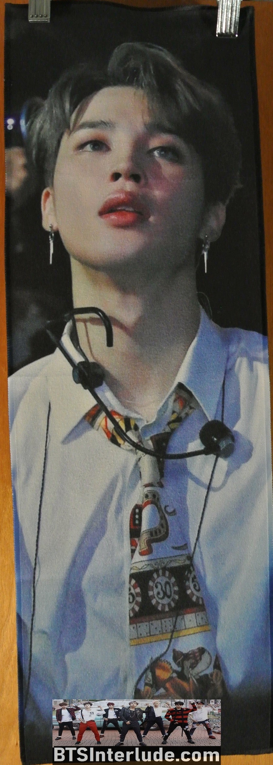 BTS SLOGAN FABRIC PARK JIMIIN 박지민 WHITE SHIRT TIE OCTOBER MIRACLE FANSITE BANNER 2 SIDED LIMITED EDITION