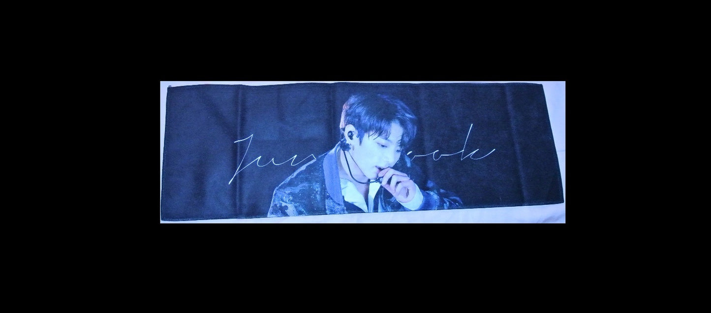 BTS SLOGAN FABRIC JEON JUNGKOOK 전정국 BLACK SEQUIN JACKET ANGELO ALWAYS BE WITH YOU FANSITE BANNER 2 SIDED LIMITED EDITION