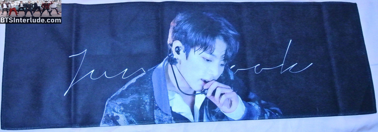 BTS SLOGAN FABRIC JEON JUNGKOOK 전정국 BLACK SEQUIN JACKET ANGELO ALWAYS BE WITH YOU FANSITE BANNER 2 SIDED LIMITED EDITION