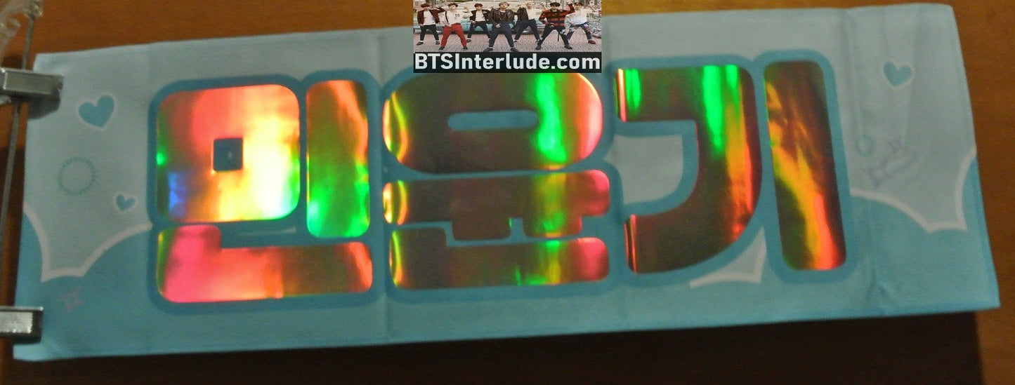 BTS SLOGAN FABRIC SUGA MIN YOONGI 민윤기 BLUE HAIR DENIM FANSITE SLOGAN BANNER LIMITED EDITION