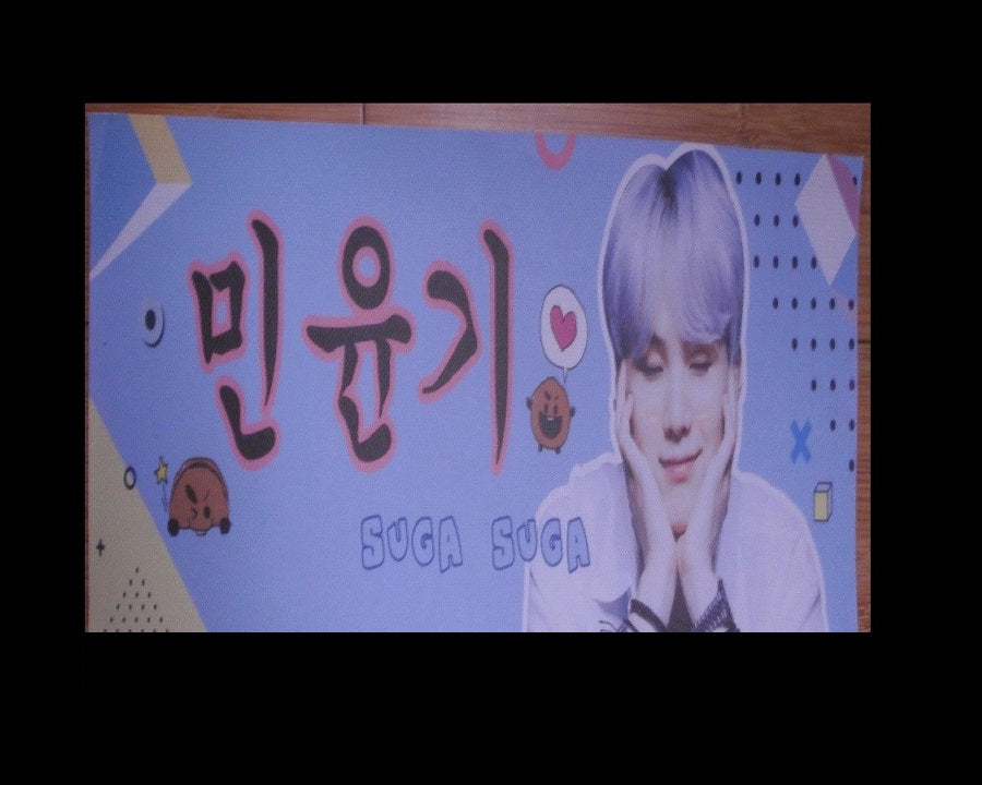 BTS SLOGAN VINYL SUGA MIN YOONGI 민윤기 BT21 SHOOKY FANSITE SLOGAN BANNER LIMITED EDITION