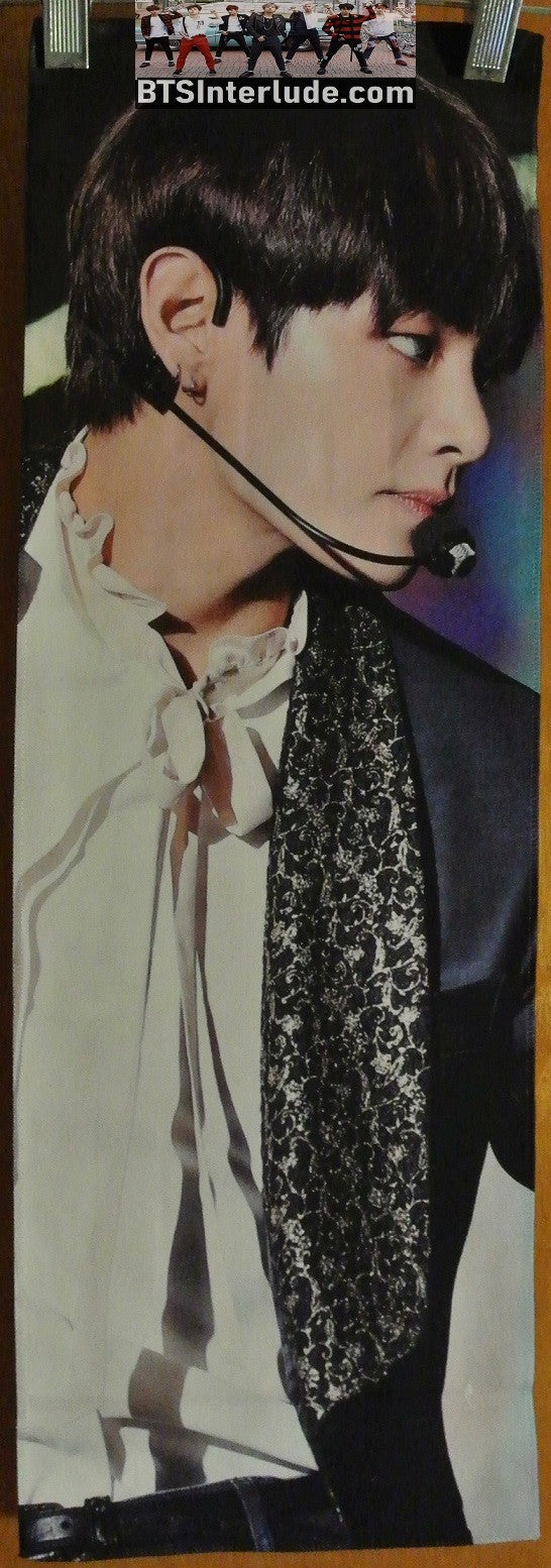 BTS SLOGAN FABRIC V KIM TAEHYUNG 김태형 SILVER TRIM JACKET TO MY DARLING V FANSITE SLOGAN BANNER LIMITED EDITION