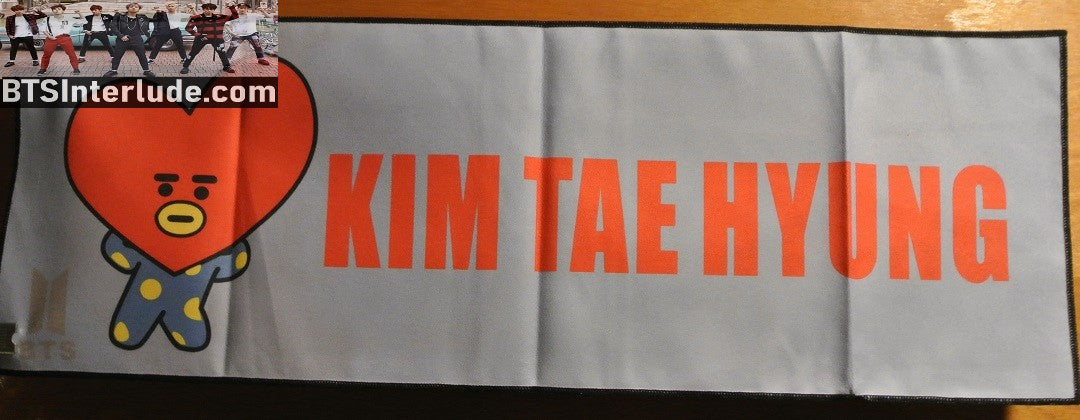 BTS SLOGAN FABRIC V KIM TAEHYUNG 김태형 RED HAIR 2018 MAMAS V OVER EYE BT21 TATA FANSITE BANNER 2 SIDED LIMITED EDITION