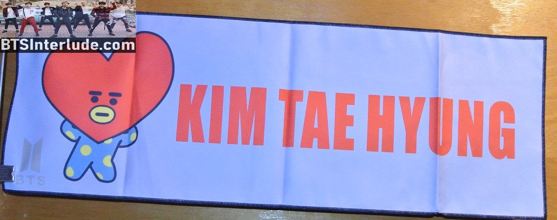 BTS SLOGAN FABRIC V KIM TAEHYUNG 김태형 RED HAIR 2018 MAMAS V OVER EYE BT21 TATA FANSITE BANNER 2 SIDED LIMITED EDITION