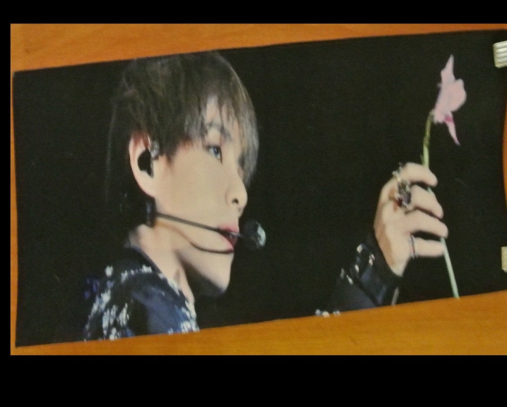 BTS SLOGAN FABRIC V KIM TAEHYUNG 김태형 SINGULARITY BLACK SILVER ROBE ROSE VIA FANSITE BANNER 2 SIDED LIMITED EDITION