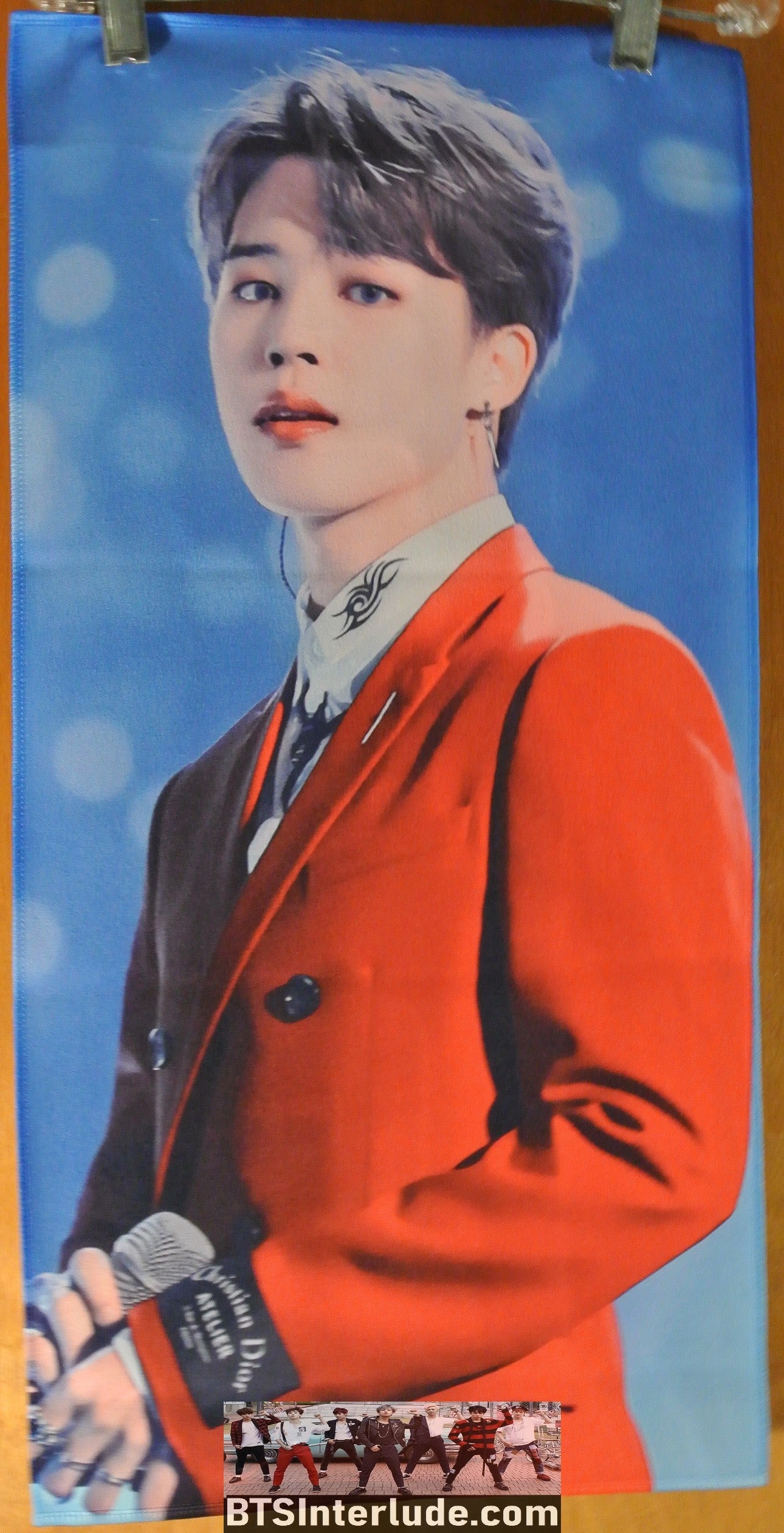 BTS SLOGAN FABRIC XL PARK JIMIIN 박지민 RED DIOR JACKET LOVE LETTER FANSITE BANNER 2 SIDED LIMITED EDITION