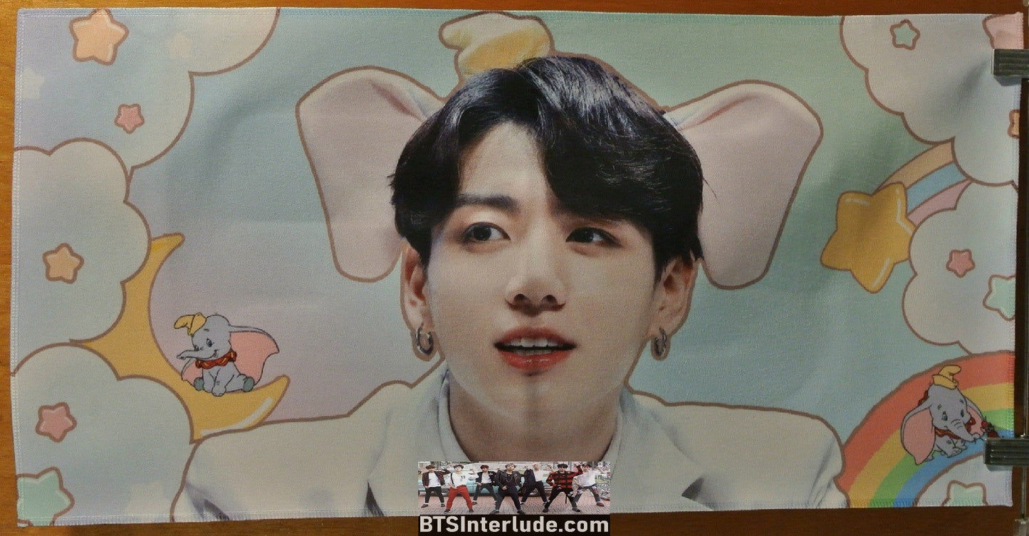 BTS SLOGAN FABRIC XL JEON JUNGKOOK 전정국 FANSIGN DUMBO POSSIBLY CUPID FANSITE BANNER LIMITED EDITION