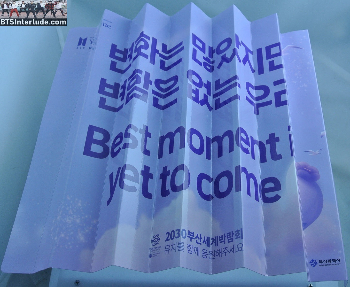 BTS SLOGAN YET TO COME BUSAN OCTOBER 15 2022 CONCERT CLAPPER SIGN PURPLE SOUTH KOREA OFFICIAL MERCHANDISE PERSONALLY ATTENDED JUNGKOOK V JIMIN RM J-HOPE SUGA JIN