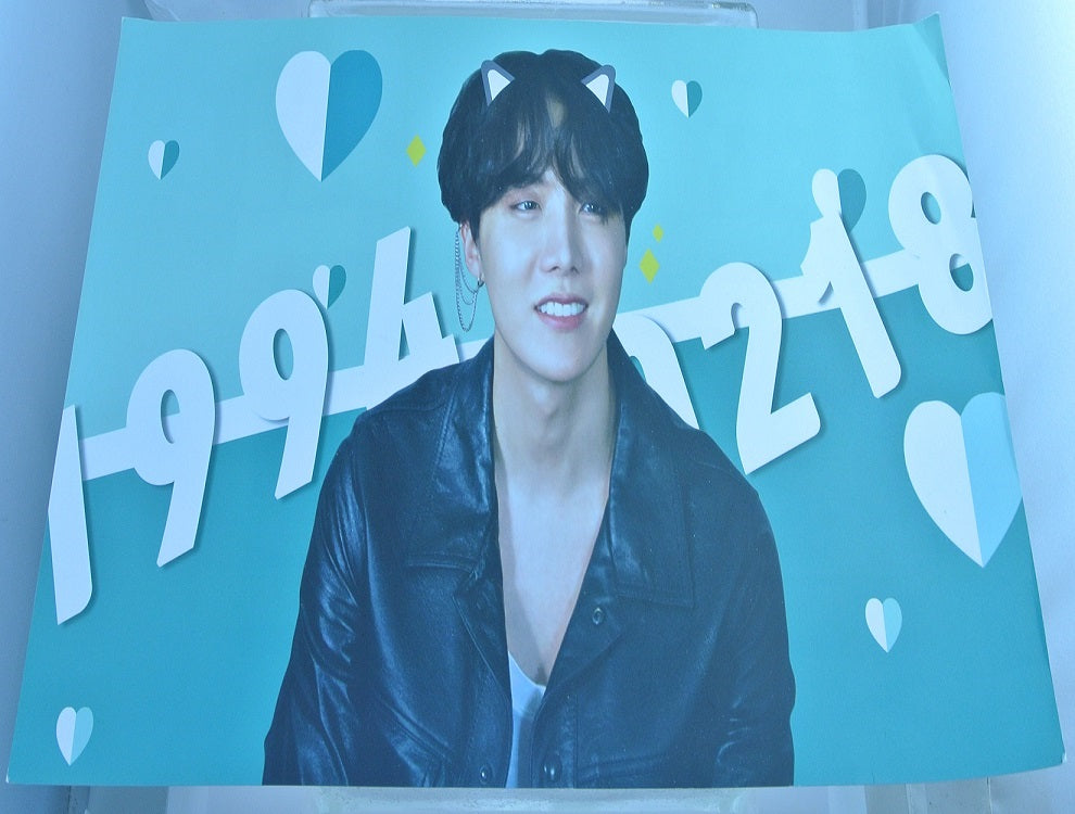 BTS SLOGAN CARDSTOCK J-HOPE JUNG HOSEOK 정호석 GREEN BIRTHDAY FANSITE BANNER 2 SIDED LIMITED EDITION