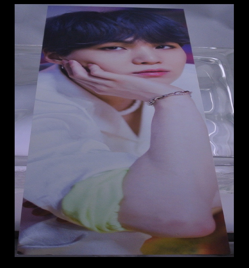 BTS SLOGAN CARDSTOCK SUGA MIN YOONGI 민윤기 PURPLE HAIR BOY WITH LUV ERA FANSITE SLOGAN BANNER LIMITED EDITION