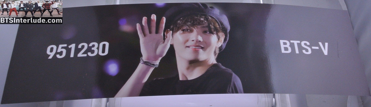 BTS SLOGAN CARDSTOCK V KIM TAEHYUNG 김태형 5TH MUSTER DIMPLE PIED PIPER FANSITE BANNER 2 SIDED LIMITED EDITION