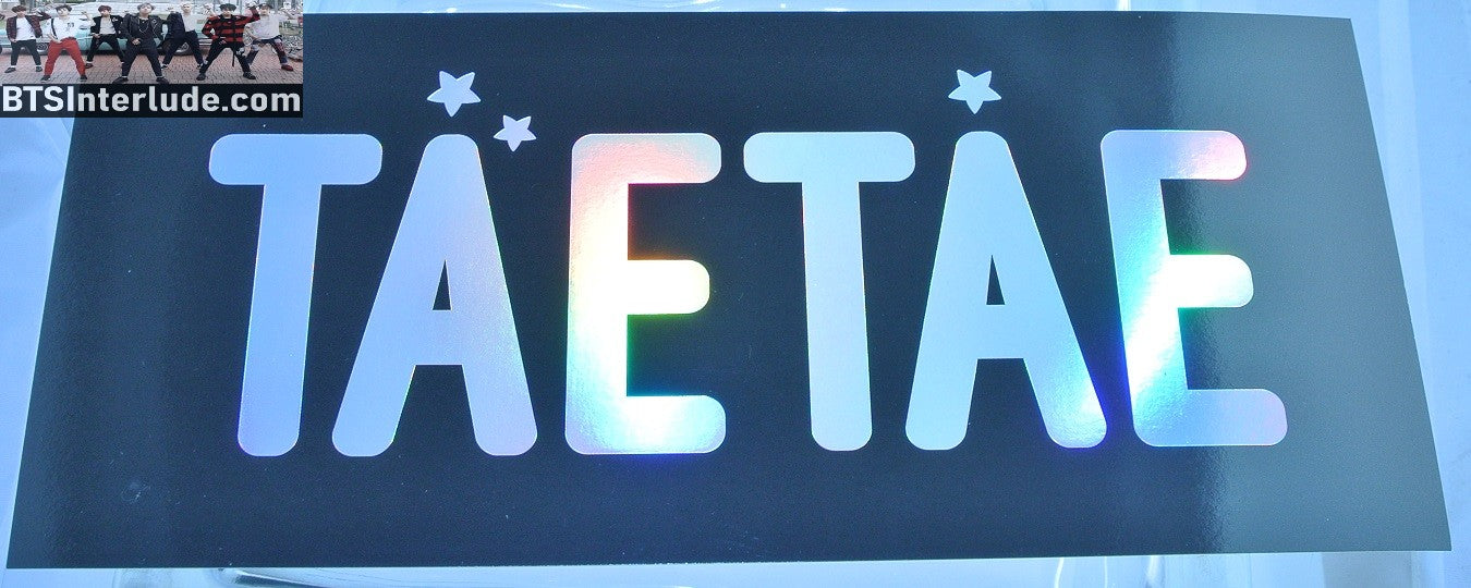 BTS SLOGAN CARDSTOCK V KIM TAEHYUNG 김태형 BLACK HEADBAND NUNA V FANSITE VREATHTAKING BANNER 2 SIDED LIMITED EDITION