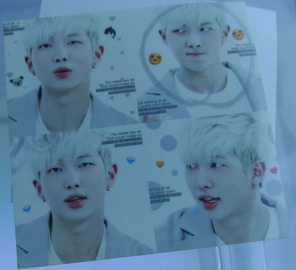 BTS STICKERS RM KIM NAMJOON 김남준 4 SHOT FRAME WHITE HAIR