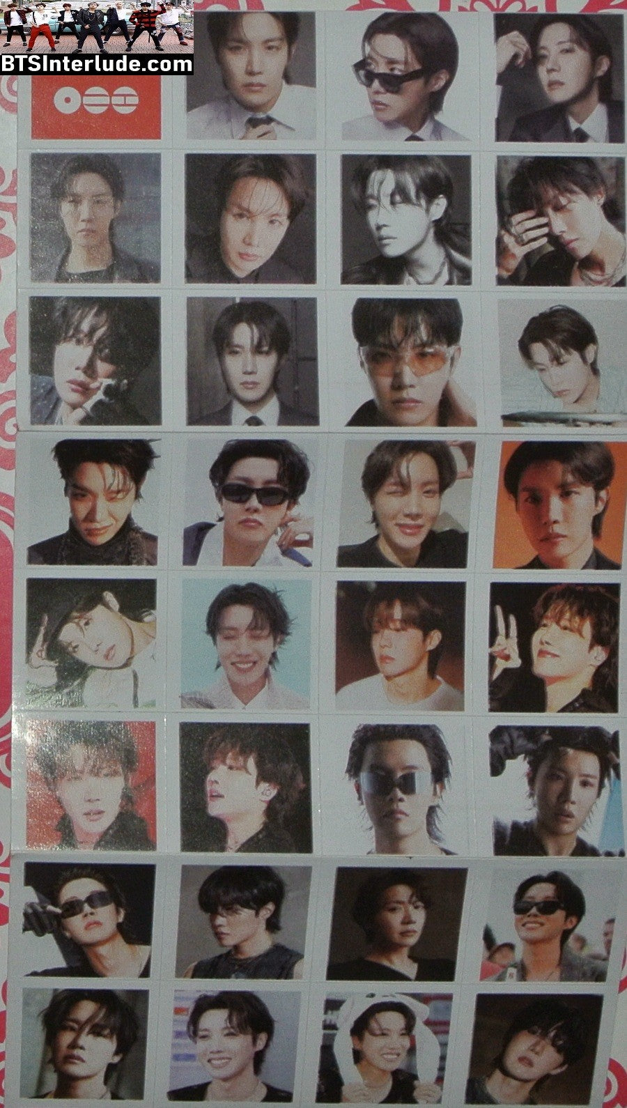 BTS STICKER SHEET J-HOPE JUNG HOSEOK 정호석 32 SMALL STICKERS ARIRANG