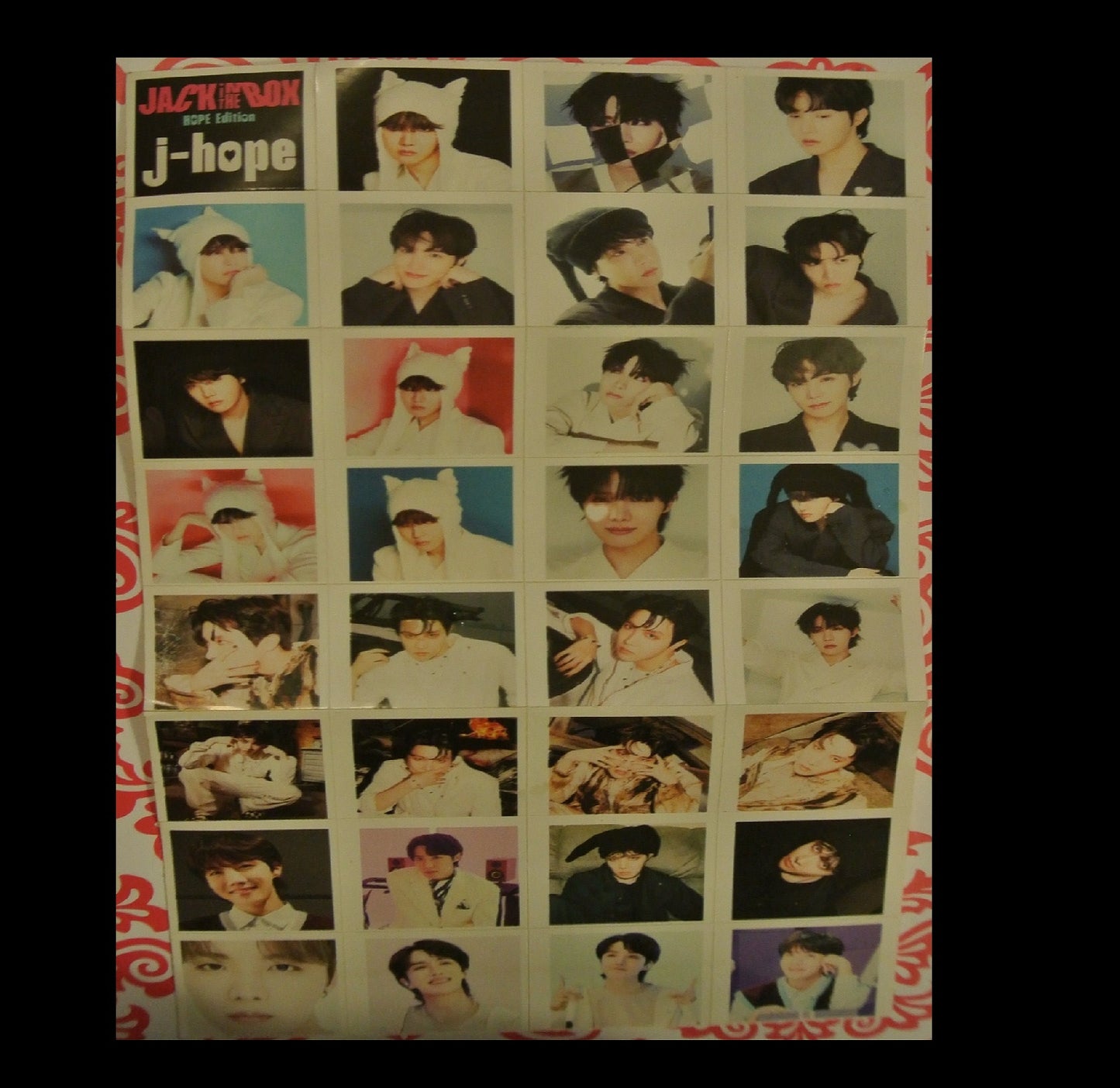 BTS STICKER SHEET J-HOPE JUNG HOSEOK 정호석 32 SMALL STICKERS JACK IN THE BOX