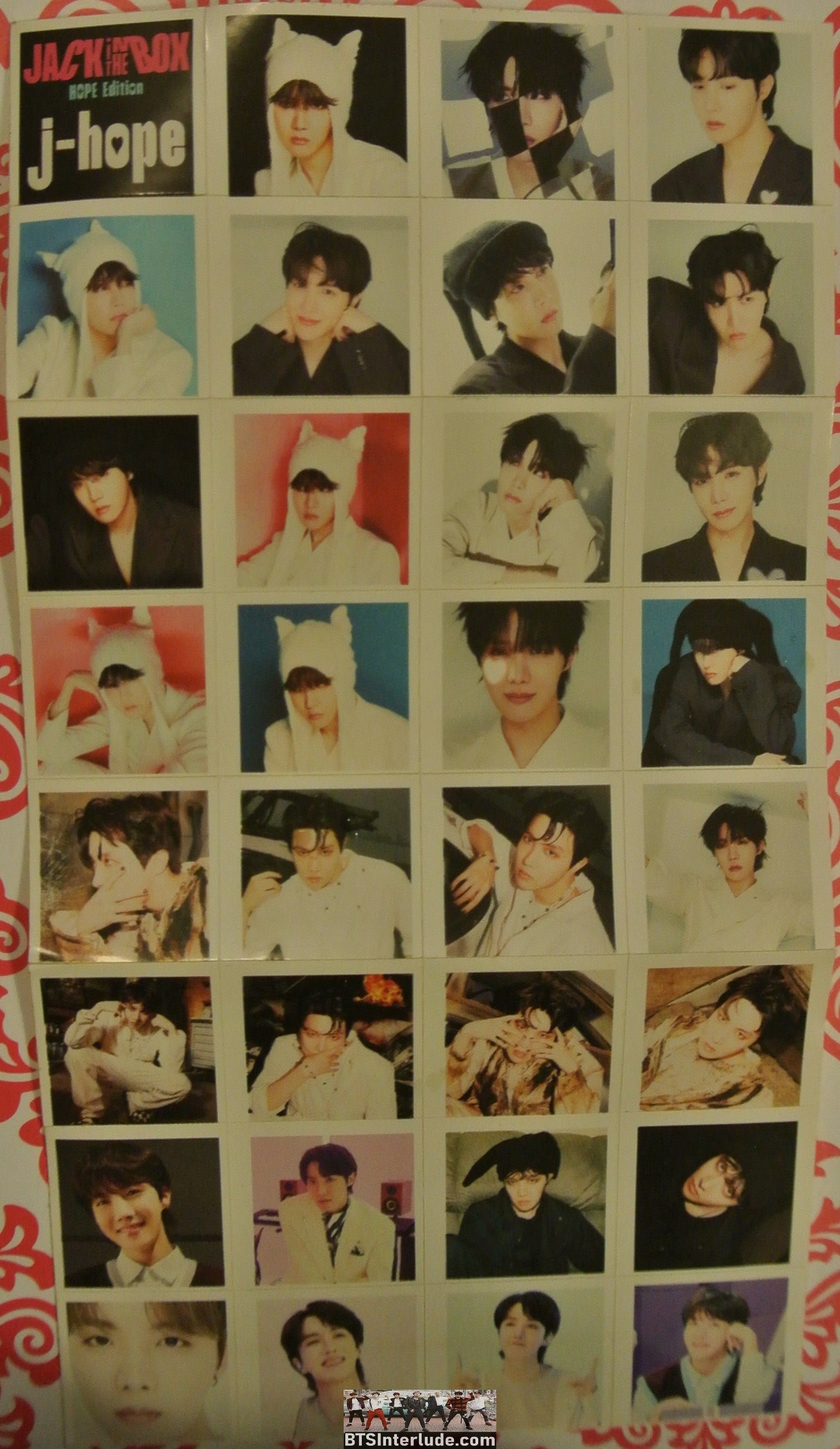 BTS STICKER SHEET J-HOPE JUNG HOSEOK 정호석 32 SMALL STICKERS JACK IN THE BOX