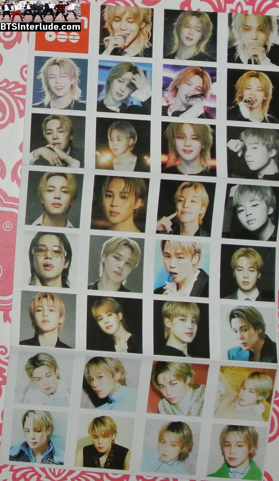 BTS STICKERS PARK JIMIN 박지민 ARIRANG 32 SMALL STICKERS SHEET
