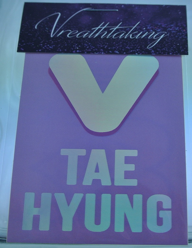 BTS STICKERS V KIM TAEHYUNG 김태형 SET OF STICKERS NUNA V FANSITE VREATHTAKING