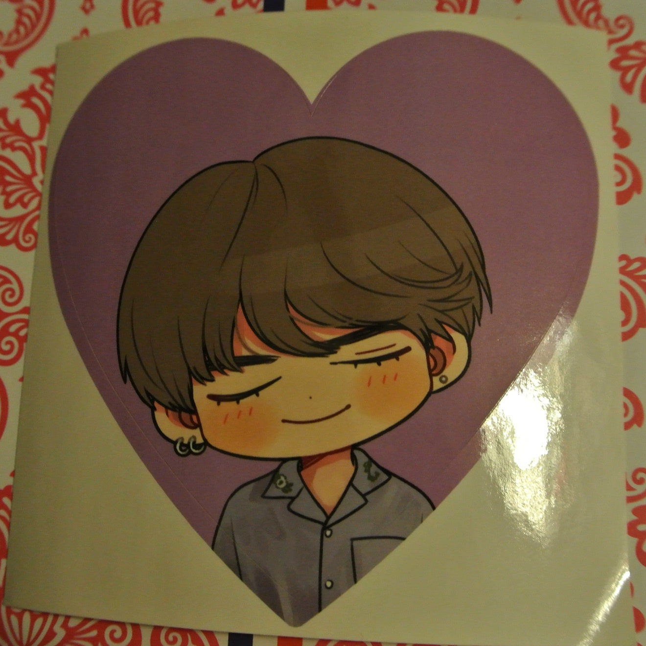 BTS STICKER V KIM TAEHYUNG 김태형 CHIBI XXL PURPLE HEART