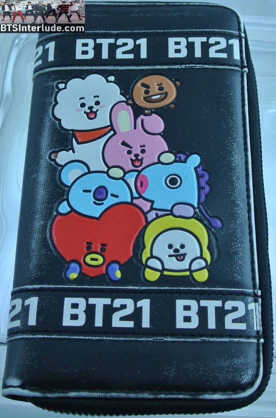 BTS WALLET CLUTCH GROUP BT21 BLACK SOME WEAR COOKY TATA CHIMMY KOYA MANG SHOOKY RJ JUNGKOOK V JIMIN RM J-HOPE SUGA JIN