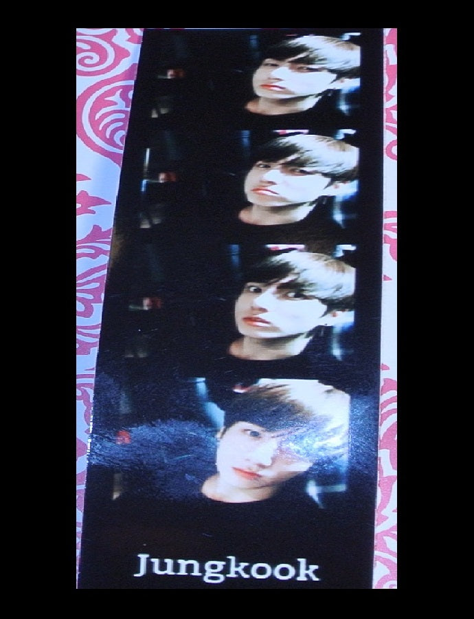 BTS BOOKMARK JEON JUNGKOOK MINI FILMSTRIP BLACK FANSITE MINI SLOGAN LIMITED EDITION