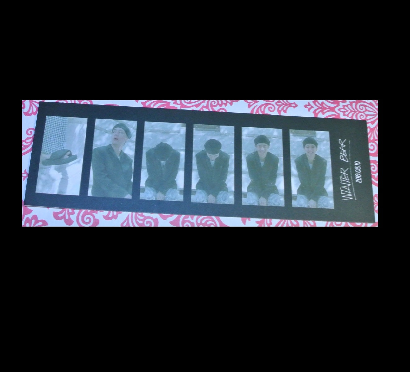 BTS BOOKMARK V KIM TAEHYUNG 6 SHOT FILM STRIP WINTER BEAR FANSITE MINI SLOGAN BANNER LIMITED EDITION