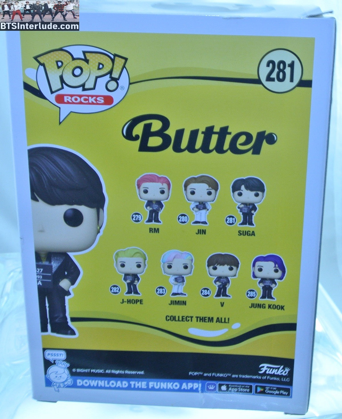 BTS FIGURE FUNKO SUGA MIN YOONGI 민윤기 POP ROCKS BUTTER LINEUP NEW IN BOX #281 OFFICIAL MERCHANDISE