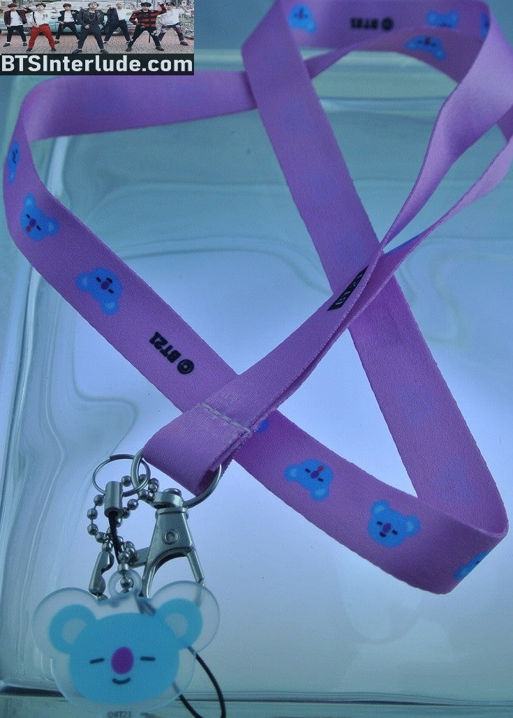 BTS LANYARD BT21 KOYA RM KIM NAMJOON 김남준 ACRYLIC FIGURE KEYCHAIN CLASP CLIP KEYRING KEY CHAIN RING