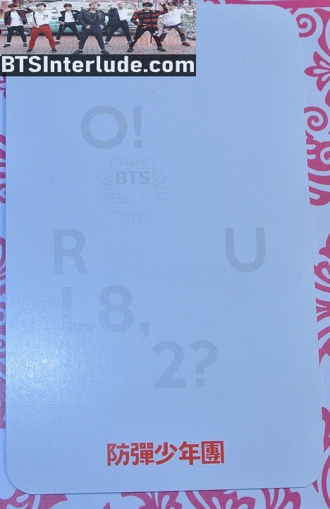 BTS PHOTOCARD OFFICIAL GROUP O!RUL82? JUNGKOOK V JIMIN RM J-HOPE SUGA JIN OFFICIAL MERCHANDISE LIMITED EDITION ORUL82