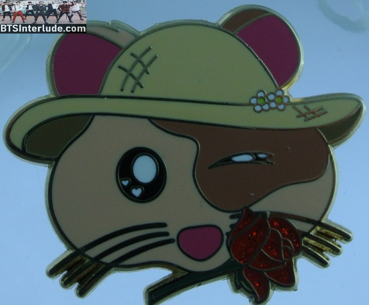BTS PIN ENAMEL GOLD JIN KIM SEOKJIN 김석진 HAMSTER RED ROSE PITH HELMET MOONGI PINS BADGE BUTTON