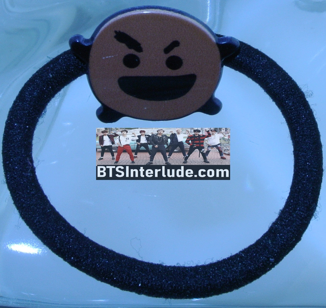 BTS PONYTAIL HOLDER BT21 SHOOKY SUGA MIN YOONGI 민윤기 FIGURE SEAMLESS HAIR TIE