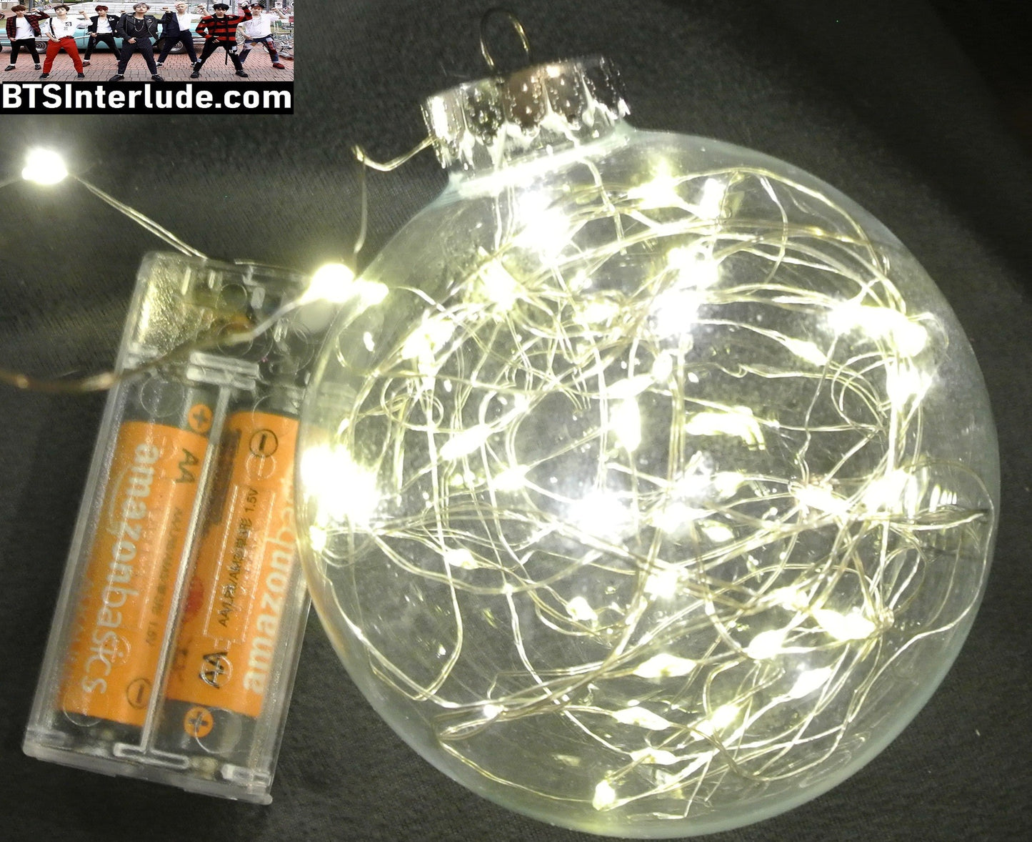 BTS CHRISTMAS ORNAMENT GLASS 4 INCH PARK JIMIN 박지민 ARIRANG TAN SHIRT BLOND PRINCE LIMITED EDITION